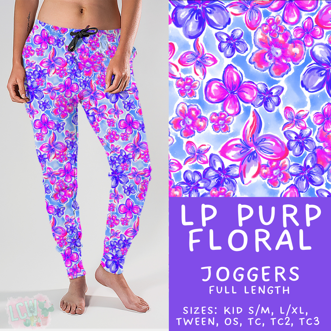 Ready to Ship - LP Purp Floral Joggers - TC2
