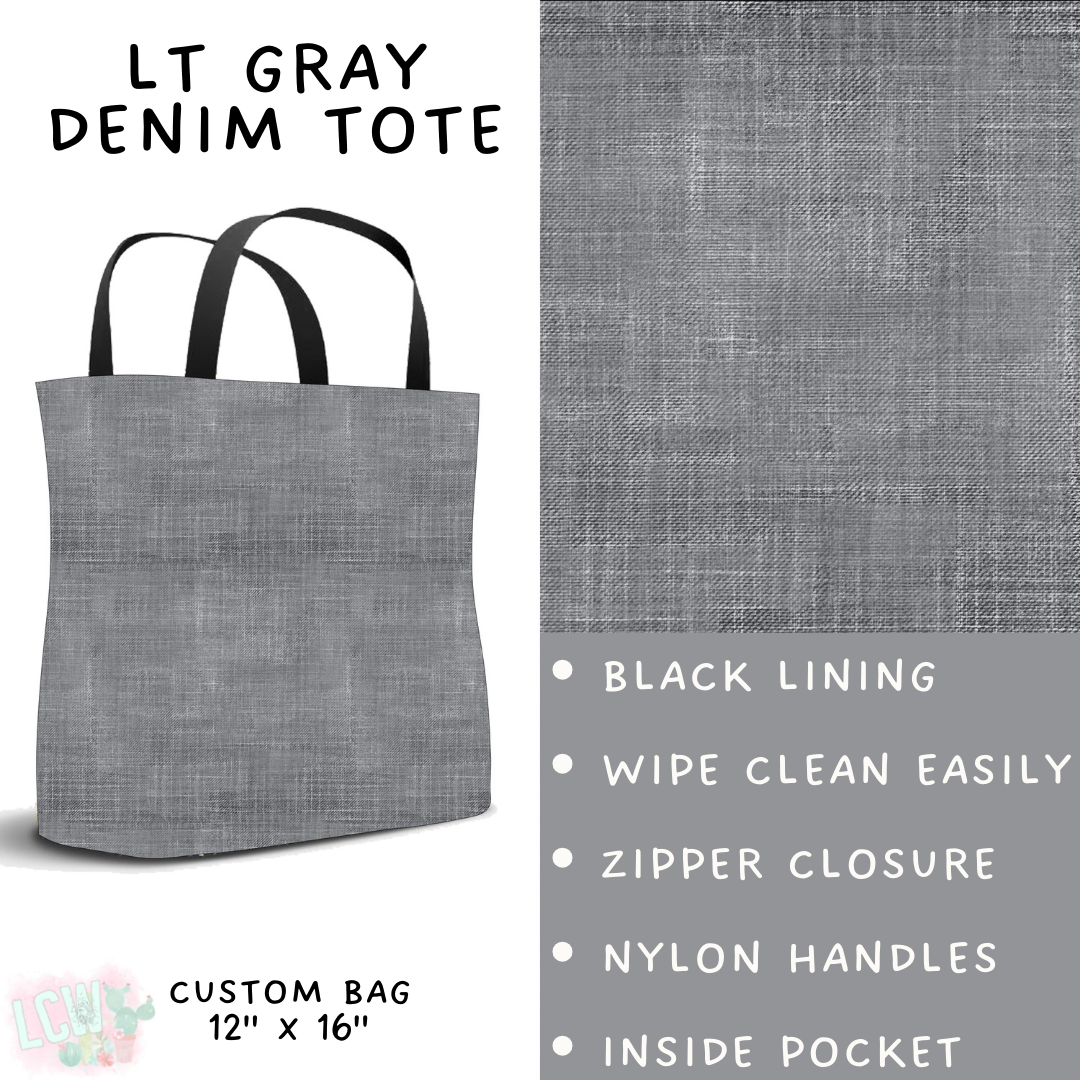 Batch #481 - Colorful Denim - Closes 1/26 - ETA late March - Lt Gray Denim Tote