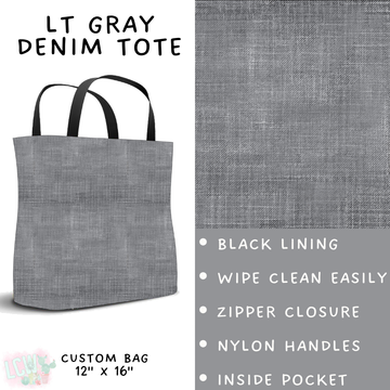 Batch #481 - Colorful Denim - Closes 1/26 - ETA late March - Lt Gray Denim Tote