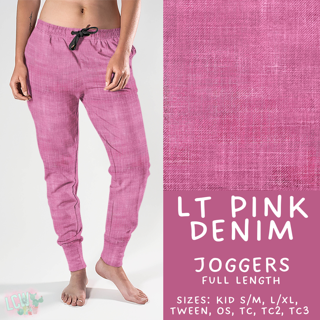 Batch #481 - Colorful Denim - Closes 1/26 - ETA late March - Lt Pink Denim Joggers