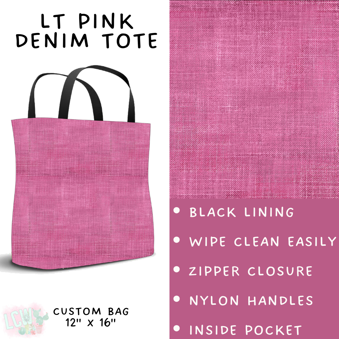 Batch #481 - Colorful Denim - Closes 1/26 - ETA late March - Lt Pink Denim Tote