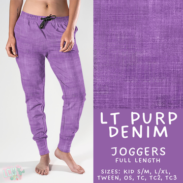 Batch #481 - Colorful Denim - Closes 1/26 - ETA late March - Lt Purp Denim Joggers