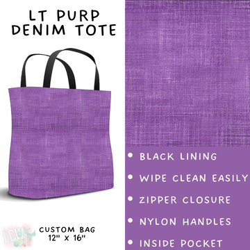 Batch #481 - Colorful Denim - Closes 1/26 - ETA late March - Lt Purp Denim Tote