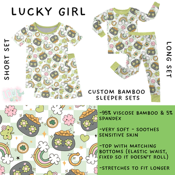 Batch #455 - Little Dreamers Lucky in Love - Closes 11/27 - ETA mid January - Lucky Girl Bamboo Short and Long Sleeper Set