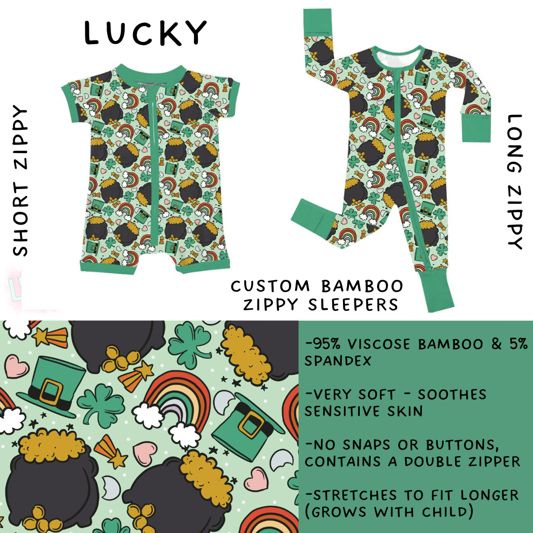 Batch #455 - Little Dreamers Lucky in Love - Closes 11/27 - ETA mid January - Lucky Short and Long Zippy Sleeper