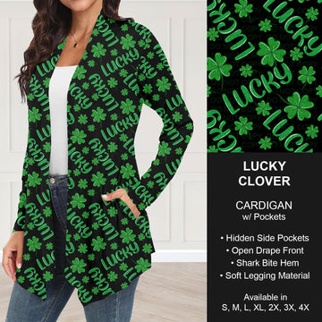 B268 - Preorder Lucky Clover Cardigan w/ Pockets (Closes 12/28. ETA: mid Feb.)