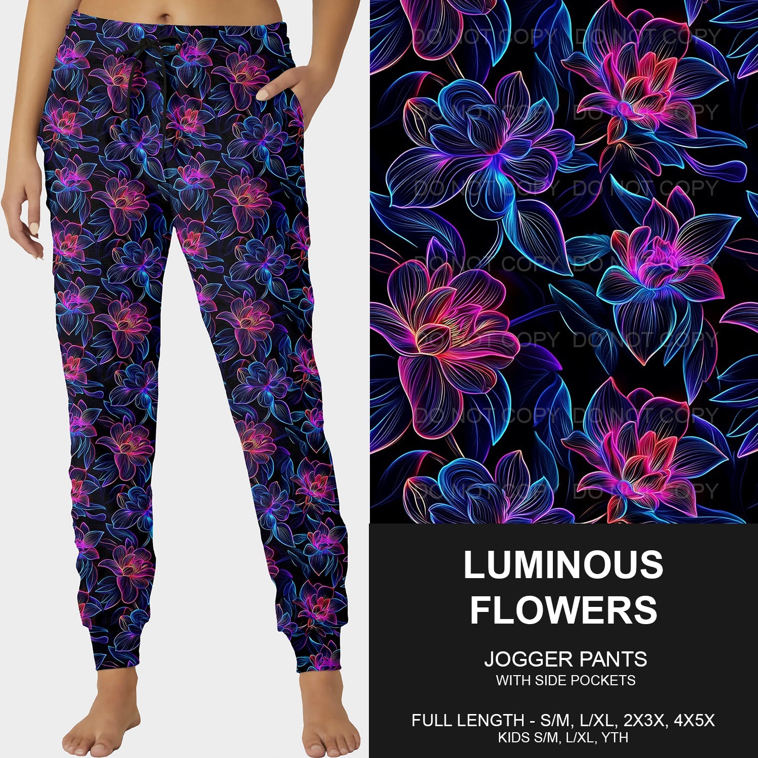 B203 - Preorder Luminous Flowers Joggers (Closes 12/29. ETA late March)