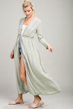 Lace Insert Maxi Cover-up Kimono