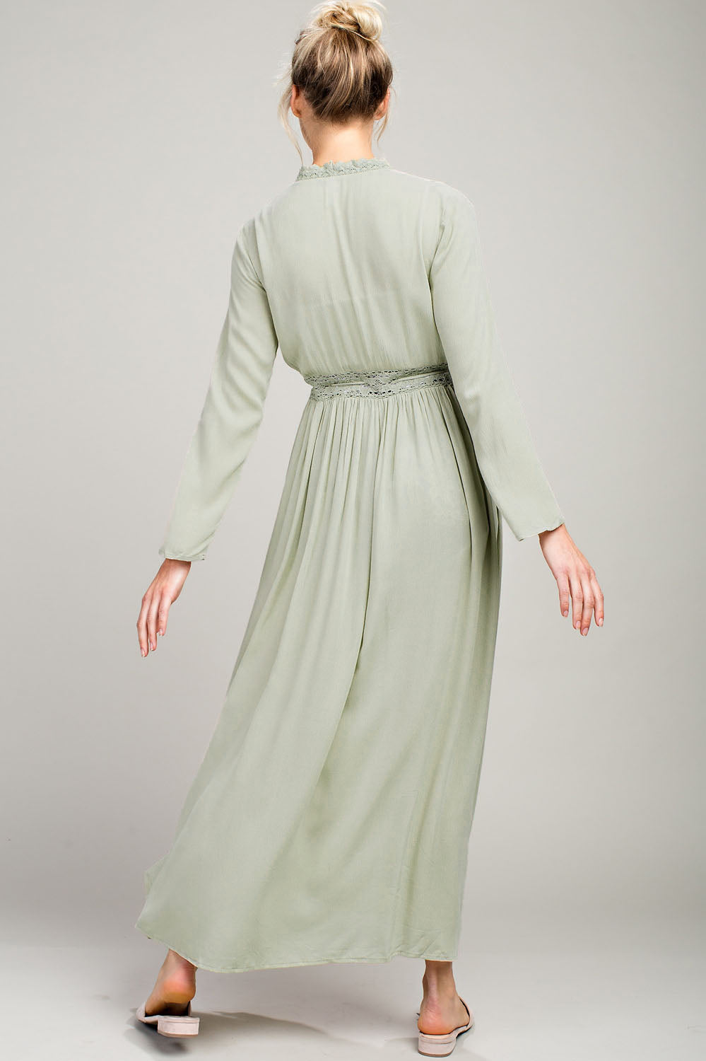 Lace Insert Maxi Cover-up Kimono