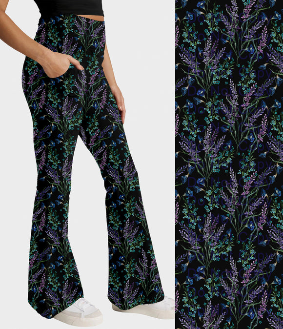 RTS - Lavender Meadow Flare Leggings w/ Pockets
