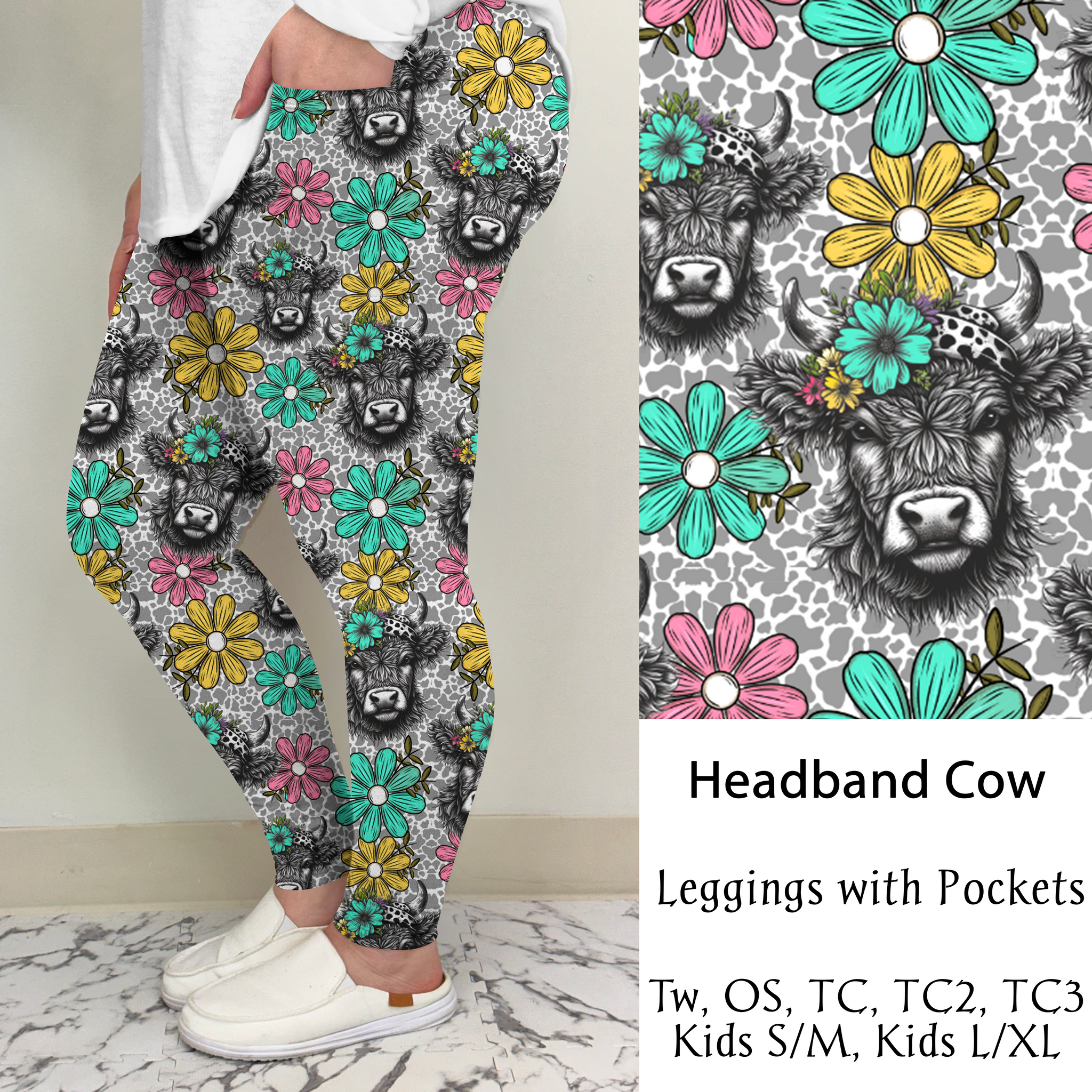 Headband Cow | Leggings/Capri/ Joggers | Run ends 1/2 | ETA 32 Days