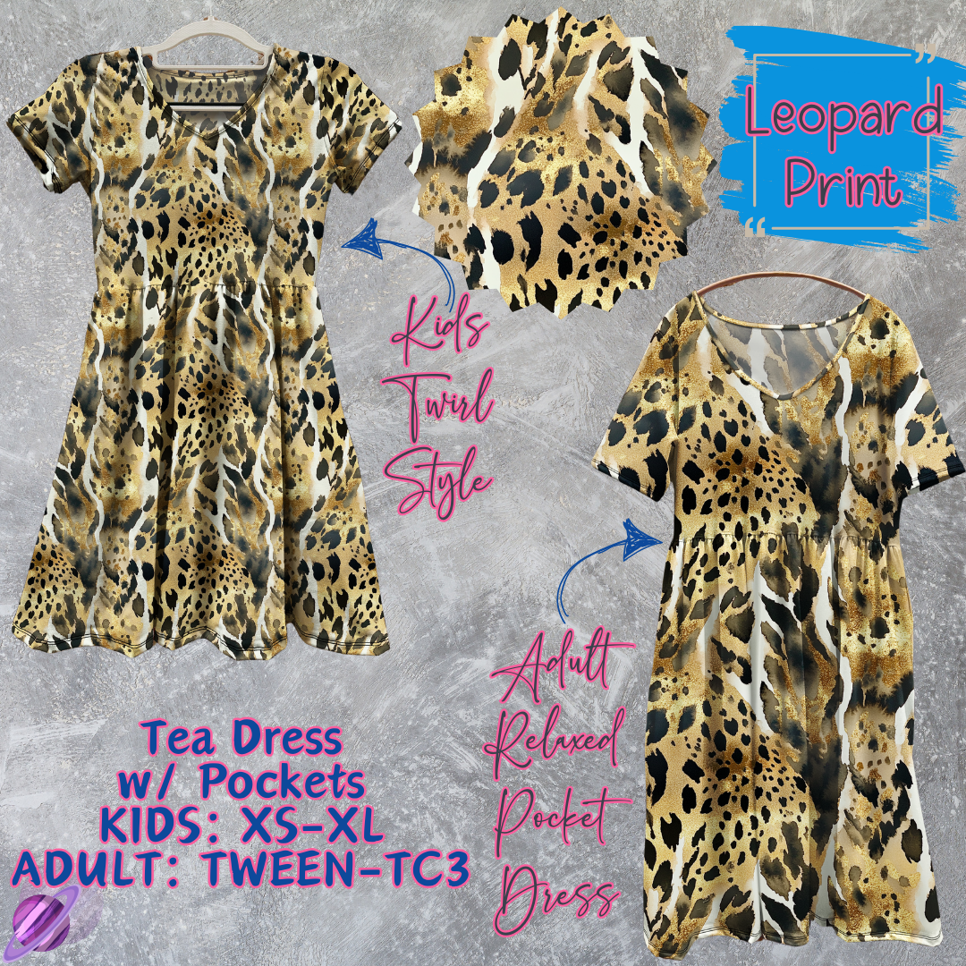 LEOPARD PRINT - ADULT & KIDS - TEA DRESS RUN 3 - PREORDER CLOSING 3/11