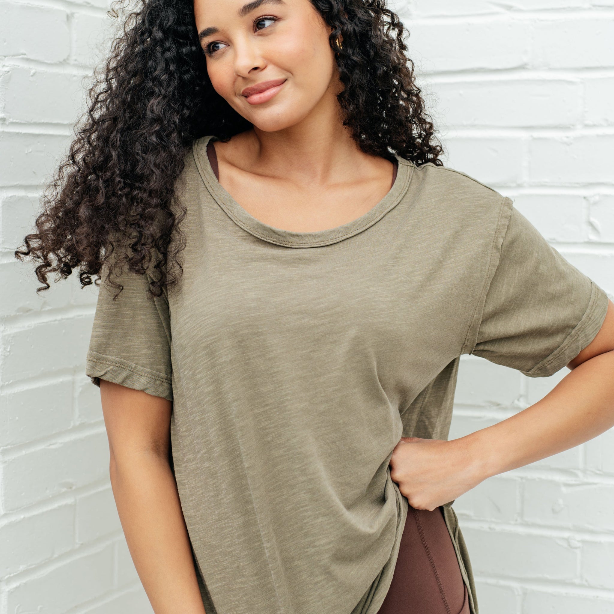 Let Me Live Relaxed Tee in Army