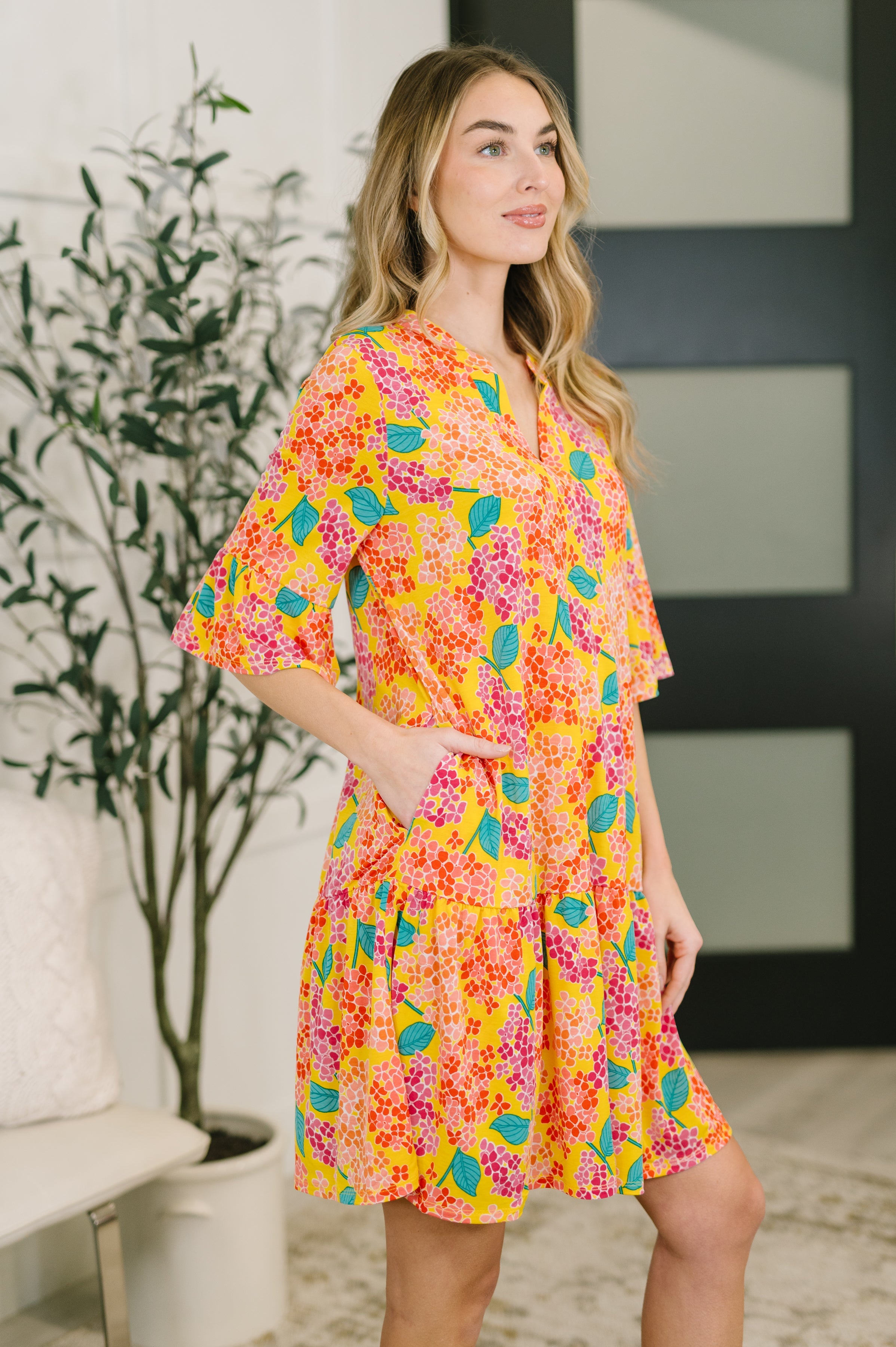 Lizzy Sunday Dress in Leaf Multi Floral- 7/20/2026