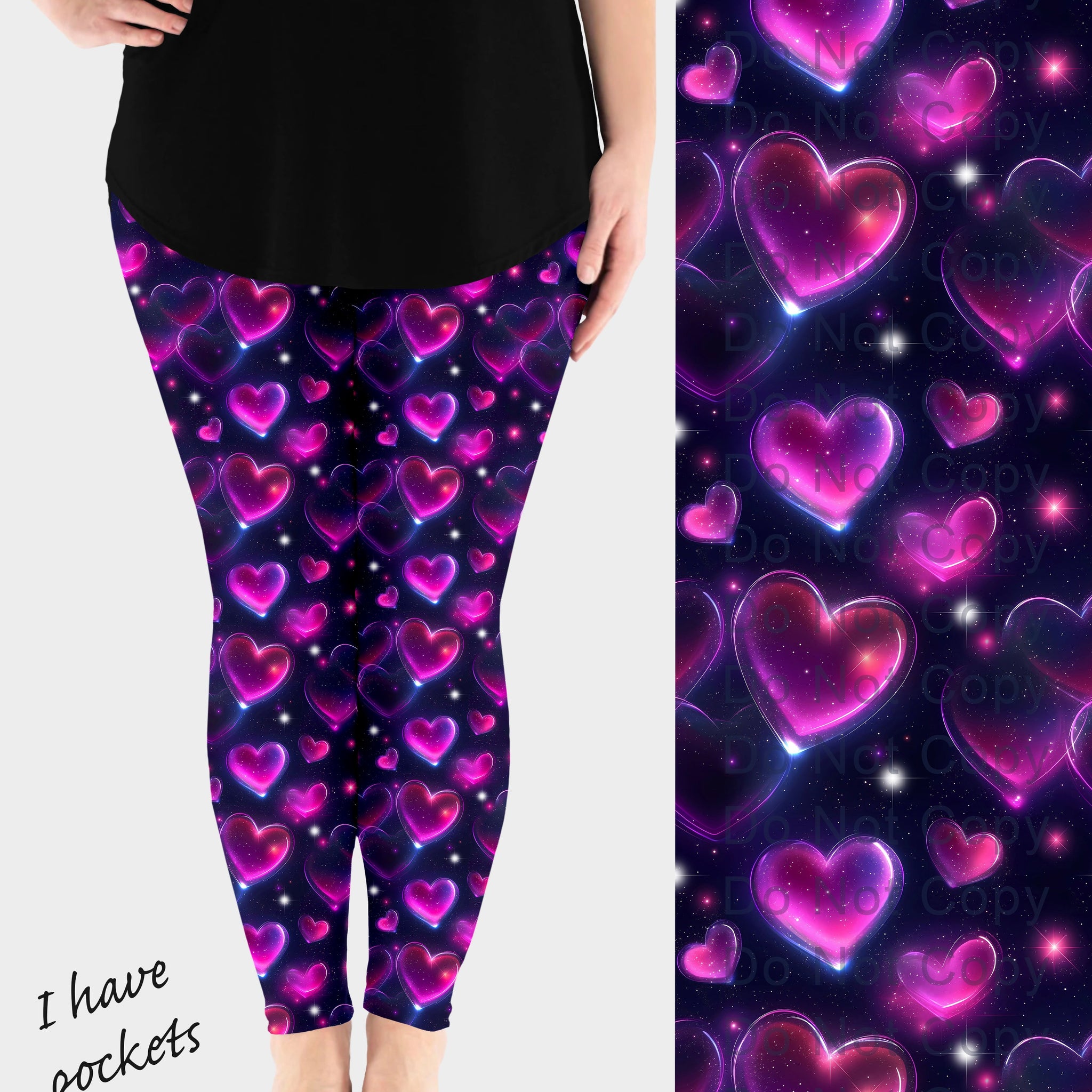 RTS - Luminous Hearts Leggings w/ Pockets