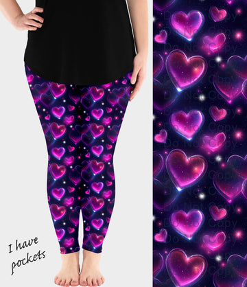 RTS - Luminous Hearts Leggings w/ Pockets