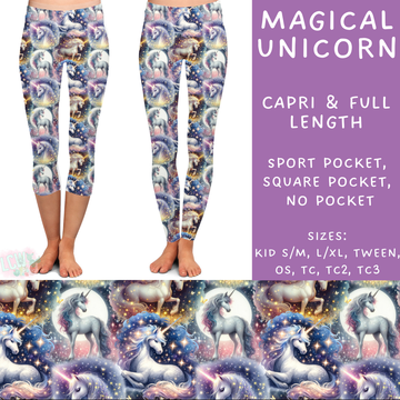 Batch #209 - Fun Run 5 - Closes 10/2 - ETA mid Nov - Magical Unicorn Full and Capri Length Leggings