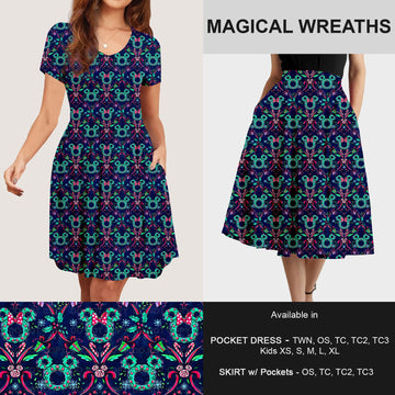 B183 - Preorder Magical Wreaths Dress/Skirt with Pockets (Closes 10/02. ETA: early Dec)