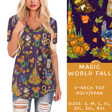 Ready To Ship - Magic World Fall V-Neck Tee