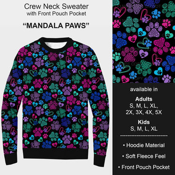 B185 - Preorder Mandala Paws Sweater w/ Front Pocket (Closes 10/01. ETA early Dec.)