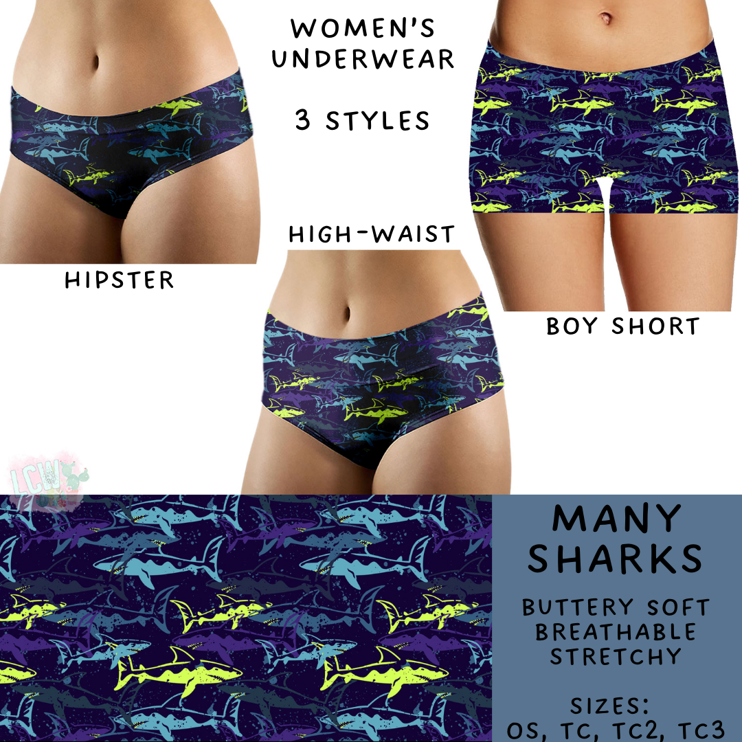 Ready To Ship - Many Sharks Women's Underwear