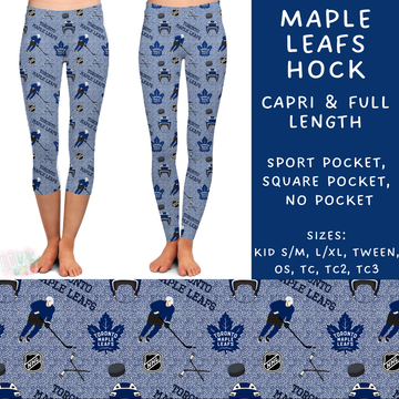 Batch #243 - Hockey - Closes 11/25 - ETA mid Jan - Maple Leafs Hock Full and Capri Length Leggings