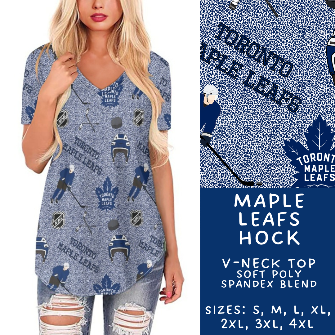 Batch #243 - Hockey - Closes 11/25 - ETA mid Jan - Maple Leafs Hock V-Neck Tee