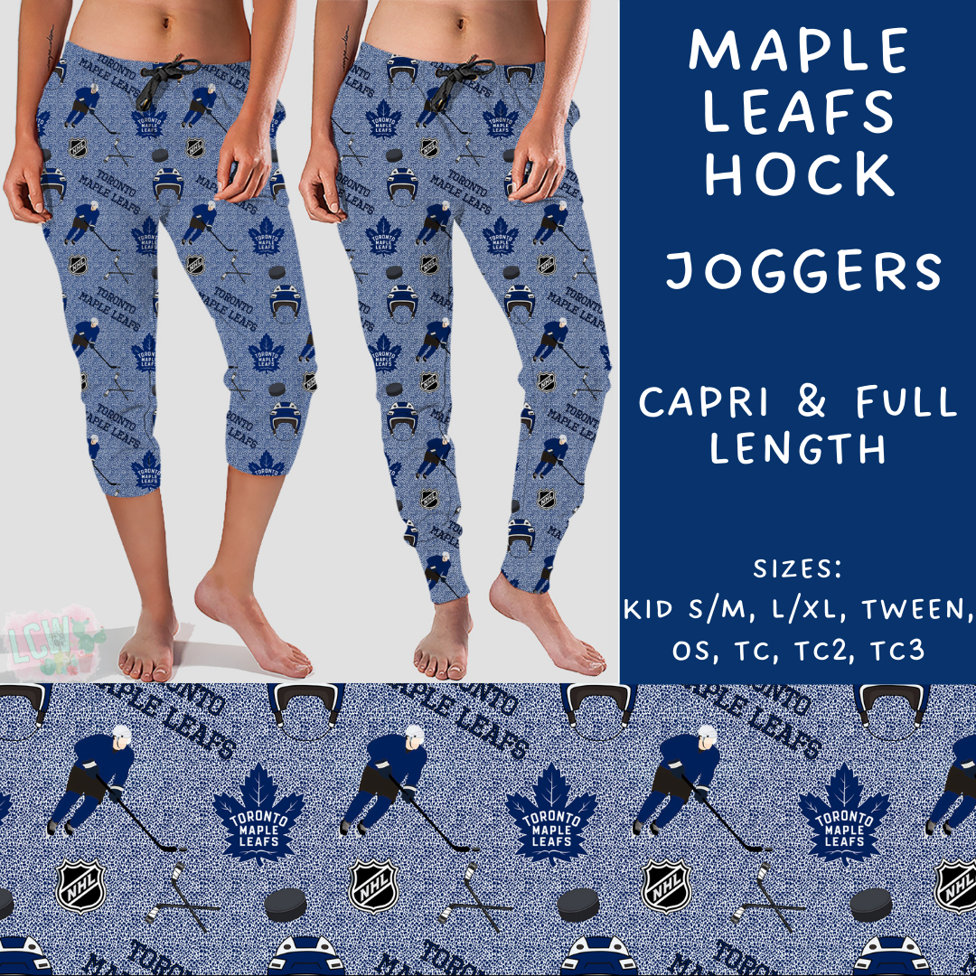 Batch #243 - Hockey - Closes 11/25 - ETA mid Jan - Maple Leafs Hock Full and Capri Length Joggers