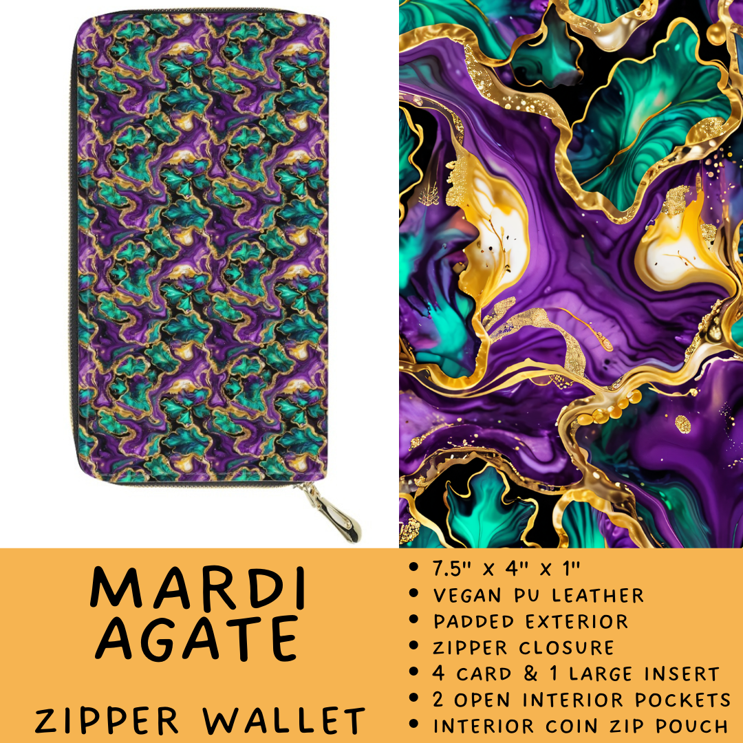 Batch #460 - Zip It Collection - Closes 12/5 - ETA late Jan - Mardi Agate Zipper Wallet