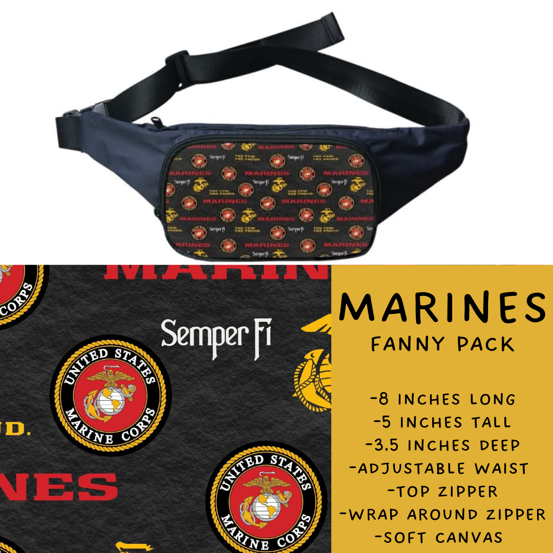 Batch #276 - Fanny Packs & Drawstring Backpacks - Closes 1/24 - ETA late March - Marines Fanny Pack