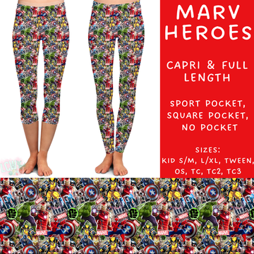 Batch #215 - Cool Characters 5 - Closes 10/11 - ETA late Nov - Marv Heroes Full and Capri Length Leggings