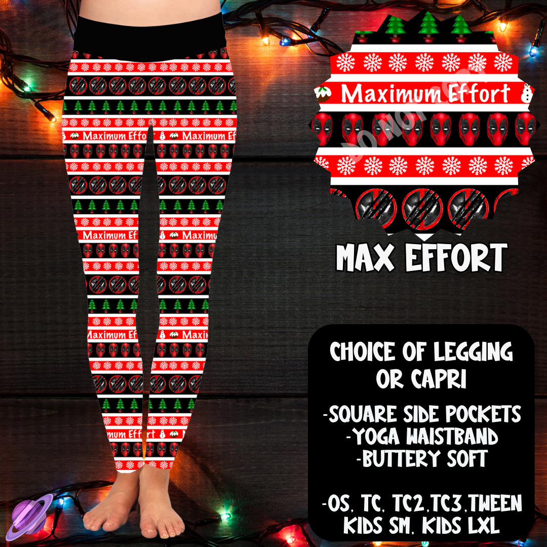 MAX EFFORT - LEGGING/CAPRI XMAS SWEATER RUN CLOSING 10/30