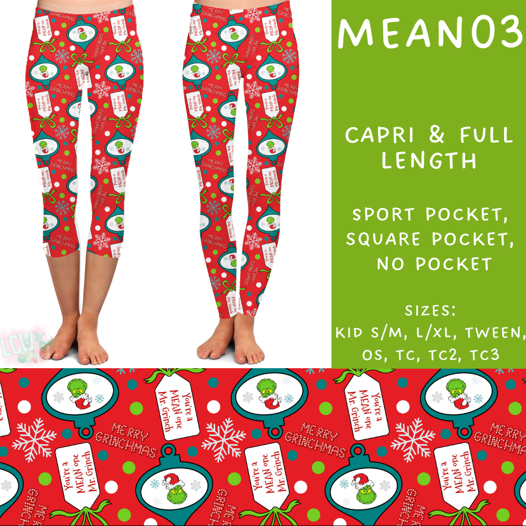 Batch #226 - Mr Mean - Closes 10/29 - ETA early/mid Dec - Mean03 Full and Capri Length Leggings