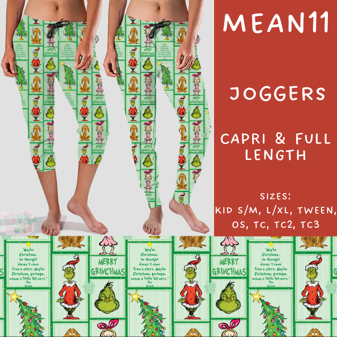 Batch #226 - Mr Mean - Closes 10/29 - ETA early/mid Dec - Mean11 Full and Capri Length Joggers