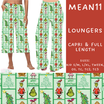 Batch #226 - Mr Mean - Closes 10/29 - ETA early/mid Dec - Mean11 Capri and Full Length Loungers