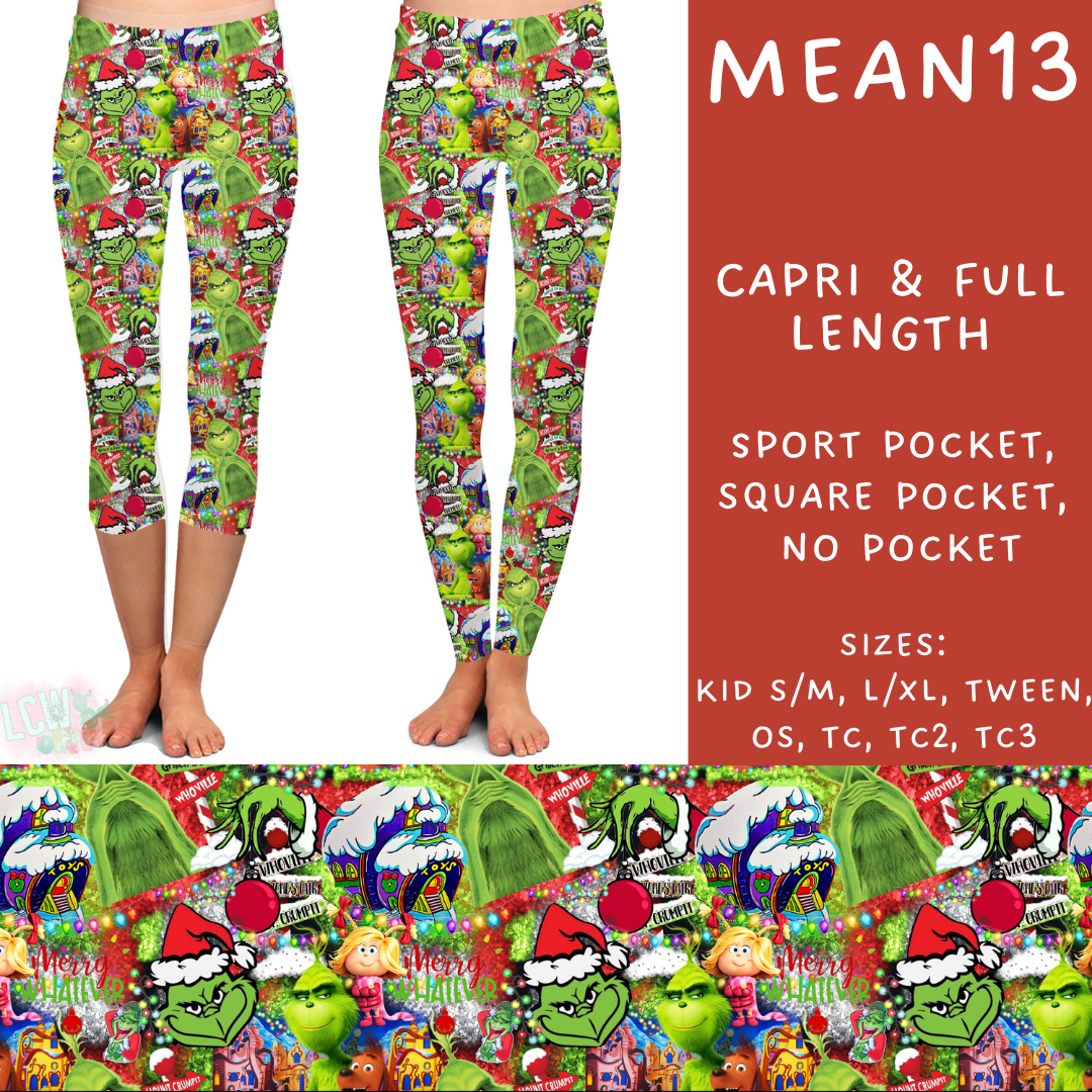 Batch #226 - Mr Mean - Closes 10/29 - ETA early/mid Dec - Mean13 Full and Capri Length Leggings