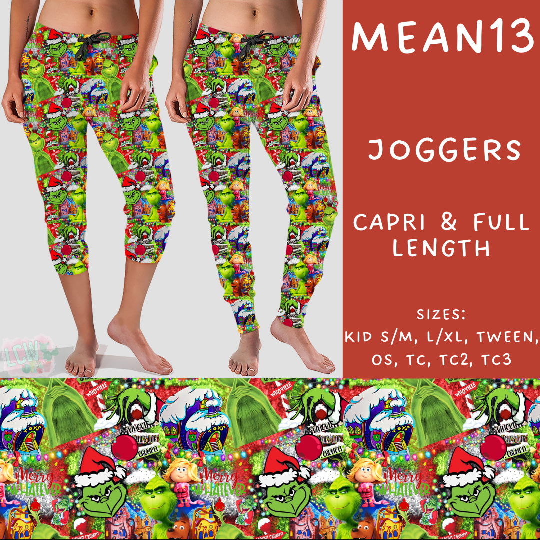 Batch #226 - Mr Mean - Closes 10/29 - ETA early/mid Dec - Mean13 Full and Capri Length Joggers