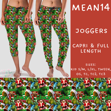 Batch #226 - Mr Mean - Closes 10/29 - ETA early/mid Dec - Mean14 Full and Capri Length Joggers