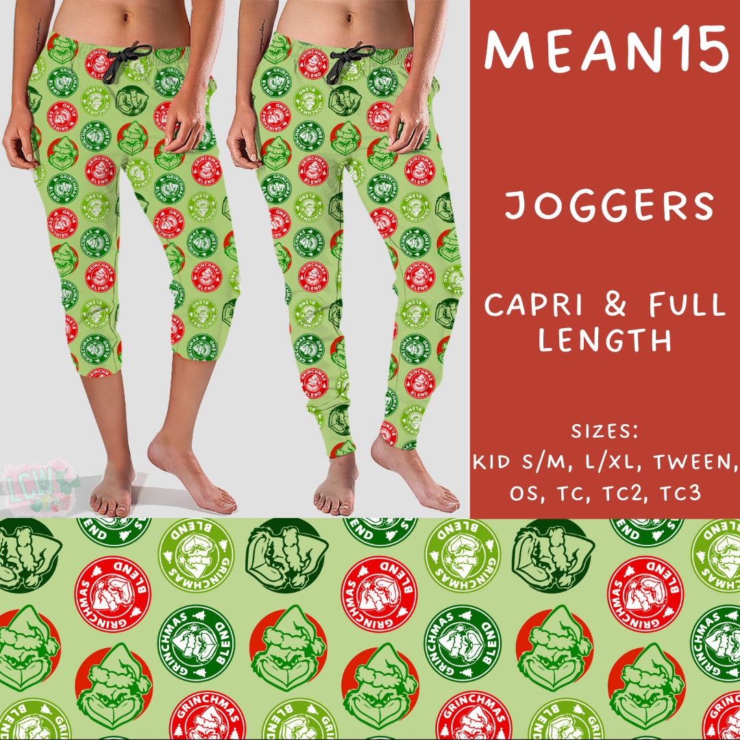 Batch #226 - Mr Mean - Closes 10/29 - ETA early/mid Dec - Mean15 Full and Capri Length Joggers