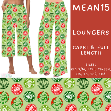 Batch #226 - Mr Mean - Closes 10/29 - ETA early/mid Dec - Mean15 Capri and Full Length Loungers