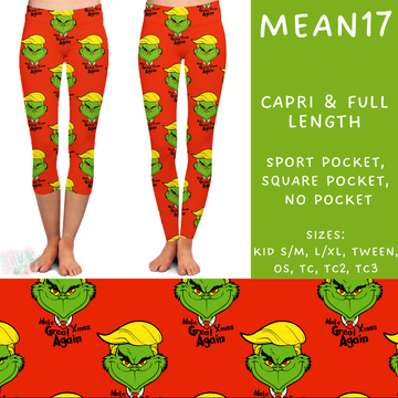 Batch #226 - Mr Mean - Closes 10/29 - ETA early/mid Dec - Mean17 Full and Capri Length Leggings