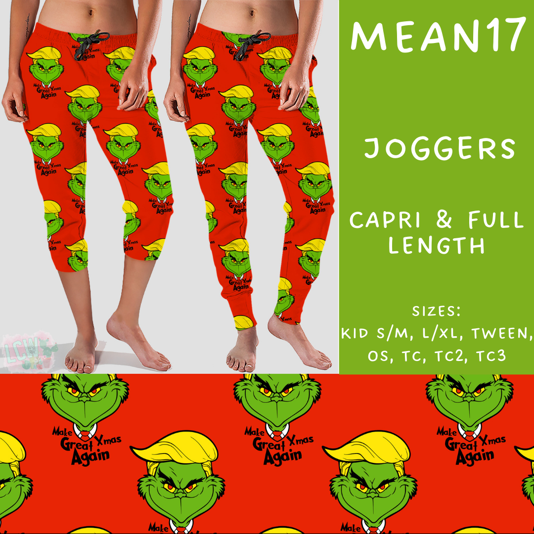 Batch #226 - Mr Mean - Closes 10/29 - ETA early/mid Dec - Mean17 Full and Capri Length Joggers