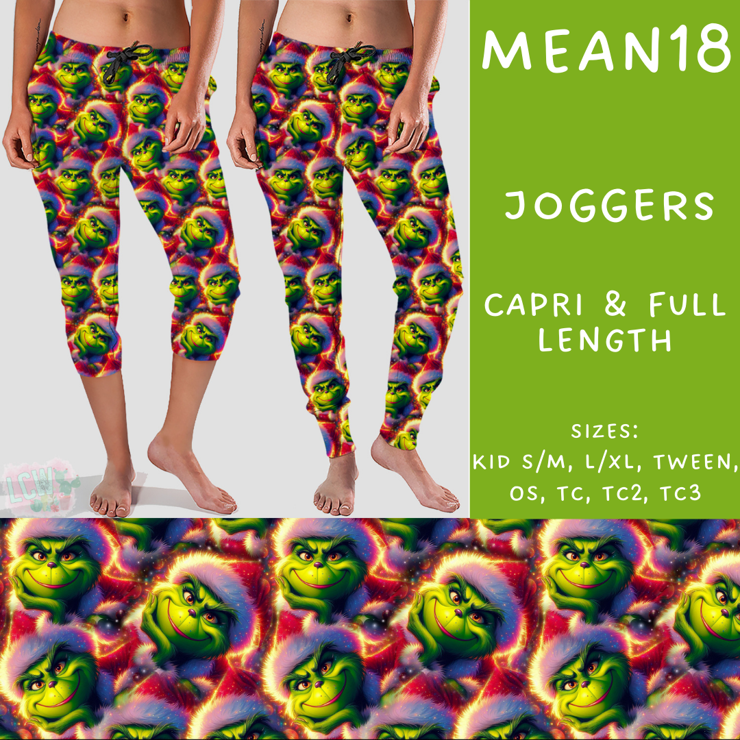 Batch #226 - Mr Mean - Closes 10/29 - ETA early/mid Dec - Mean18 Full and Capri Length Joggers