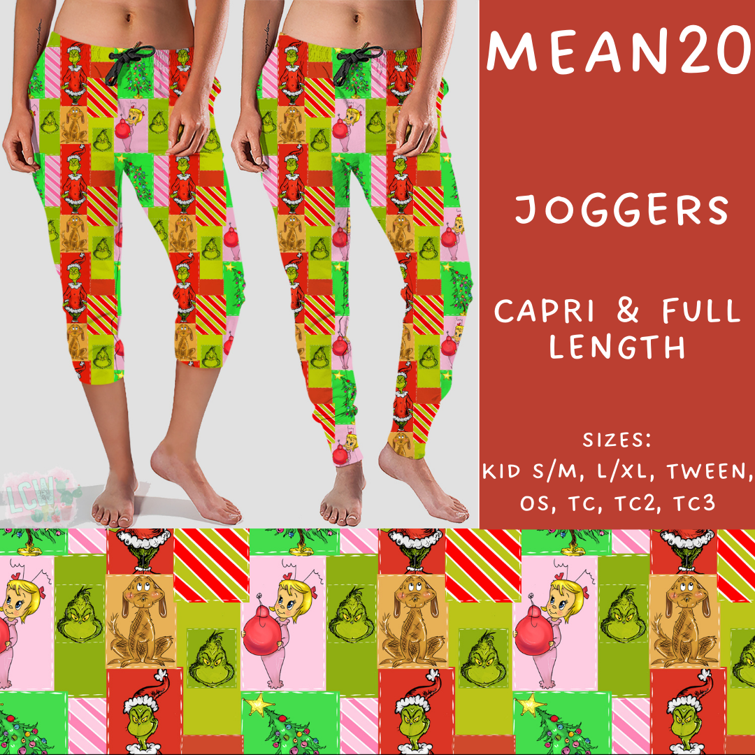 Batch #226 - Mr Mean - Closes 10/29 - ETA early/mid Dec - Mean20 Full and Capri Length Joggers