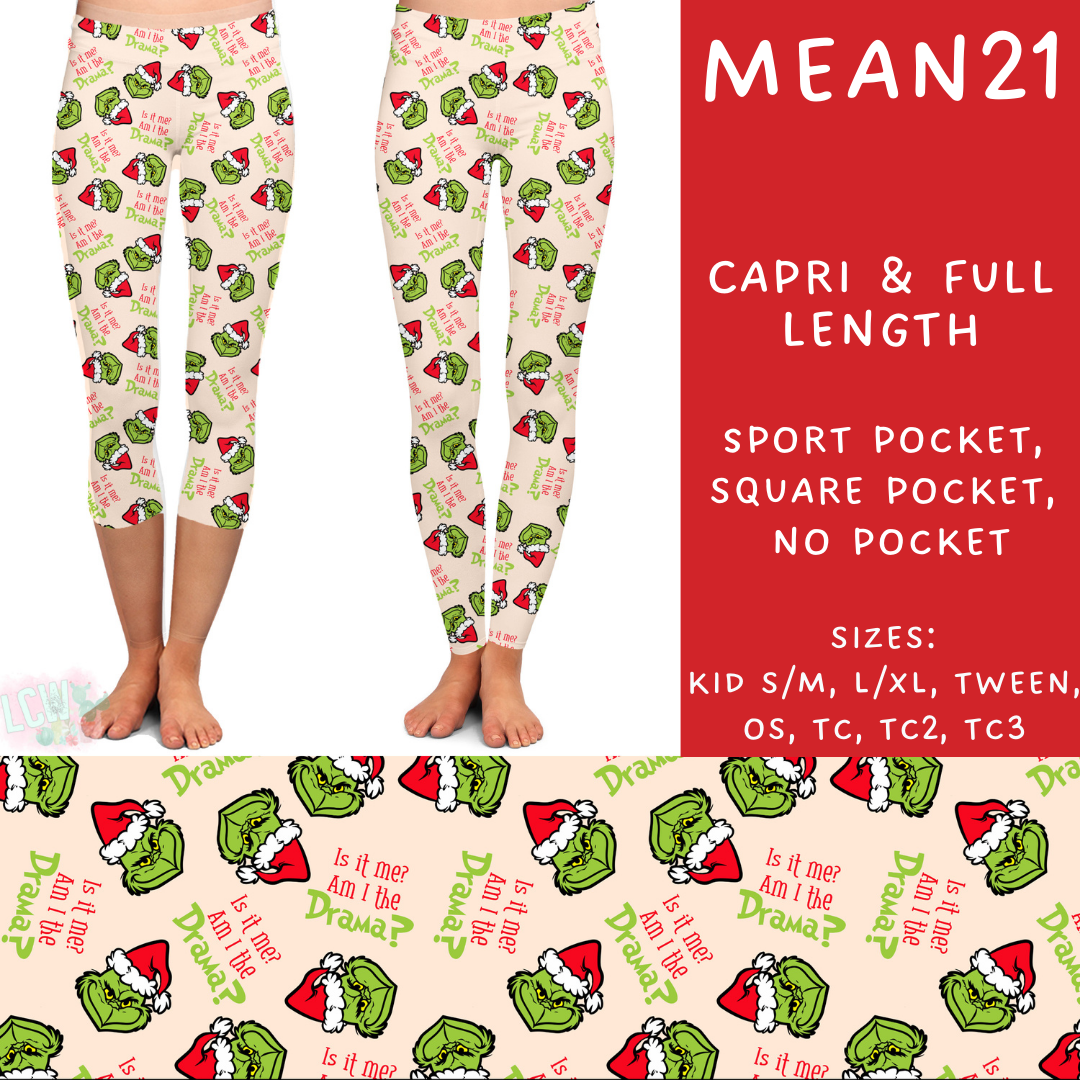 Batch #226 - Mr Mean - Closes 10/29 - ETA early/mid Dec - Mean21 Full and Capri Length Leggings