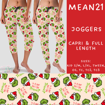 Batch #226 - Mr Mean - Closes 10/29 - ETA early/mid Dec - Mean21 Full and Capri Length Joggers