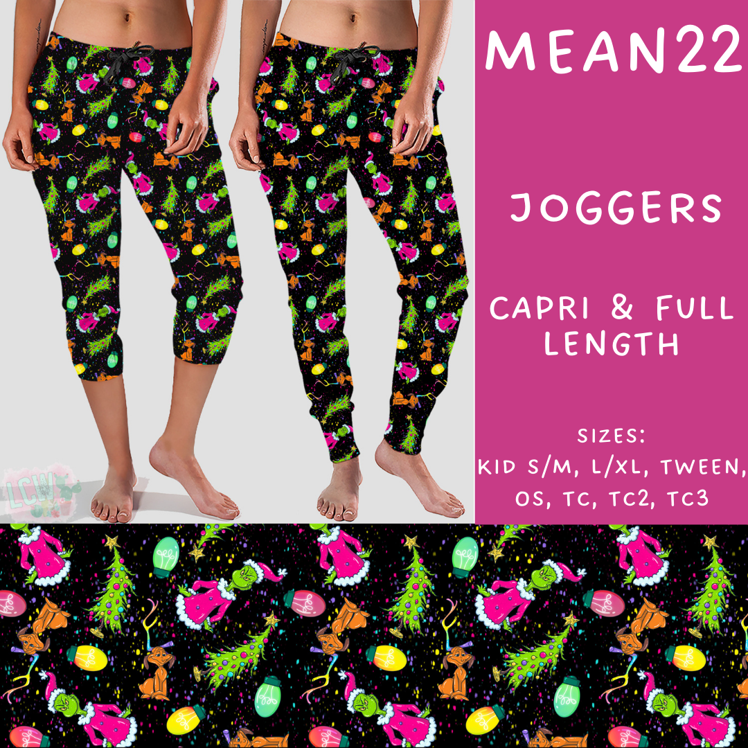 Batch #226 - Mr Mean - Closes 10/29 - ETA early/mid Dec - Mean22 Full and Capri Length Joggers