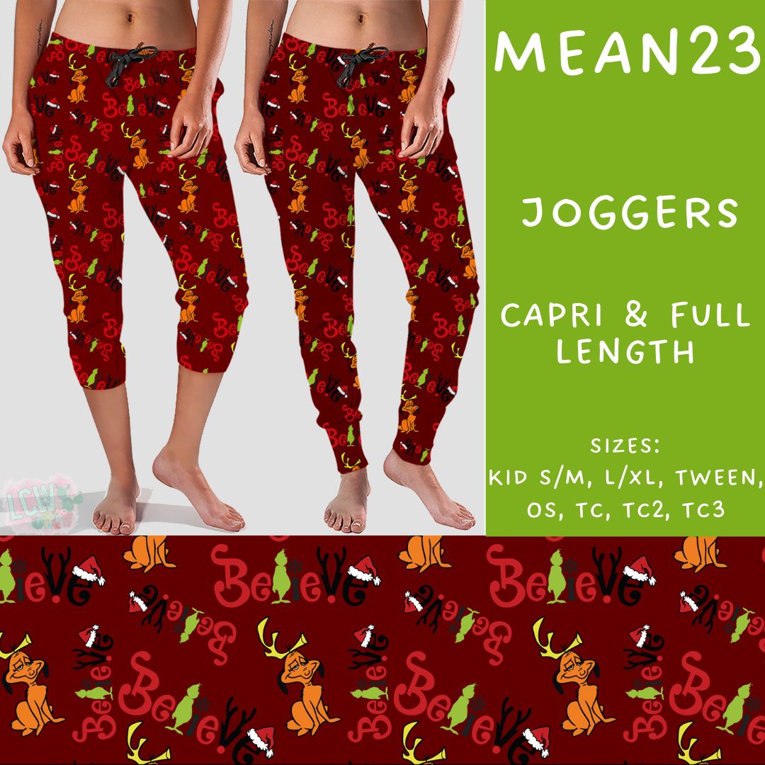 Batch #226 - Mr Mean - Closes 10/29 - ETA early/mid Dec - Mean23 Full and Capri Length Joggers