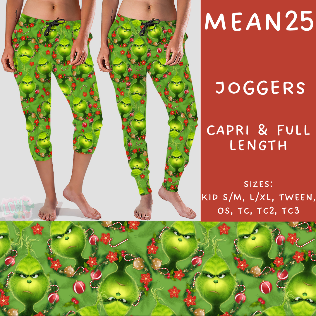 Batch #226 - Mr Mean - Closes 10/29 - ETA early/mid Dec - Mean25 Full and Capri Length Joggers