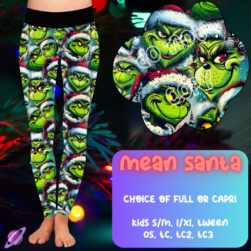 MEAN SANTA - CHRISTMAS RUN - LEGGING/CAPRI PREORDER CLOSING 9/29